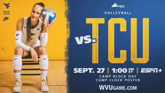 WVU plays against TCU on Sept. 27 at 1 p.m. ET inside Hope Coliseum
