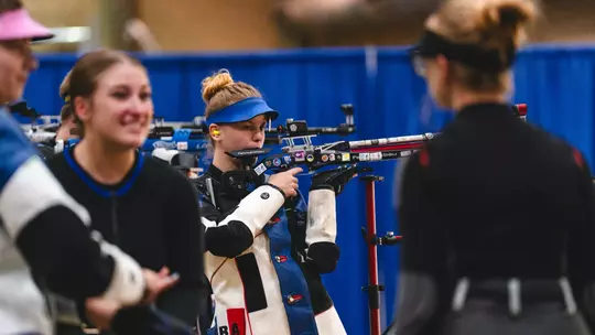 Oceanne Muller aims down range during a competition