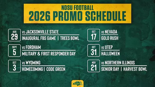 2026 NDSU Football Promo Schedule