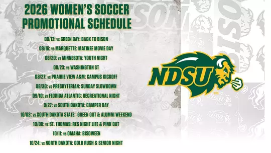 2026 SC Promotional Schedule