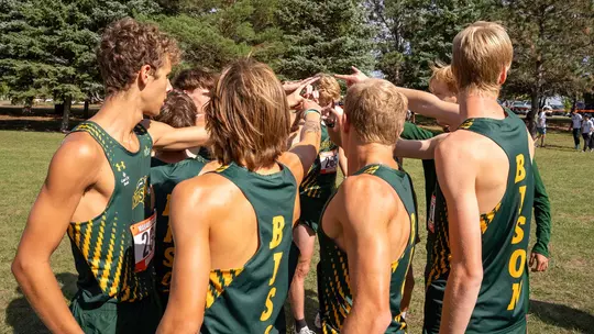 NDSU Men's Cross Country team huddle