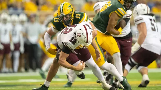 Matthew Stenbroten sacks the quarterback