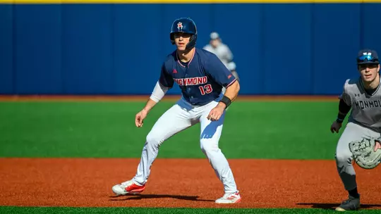 Dylan Winebrenner gets a few steps off of first base