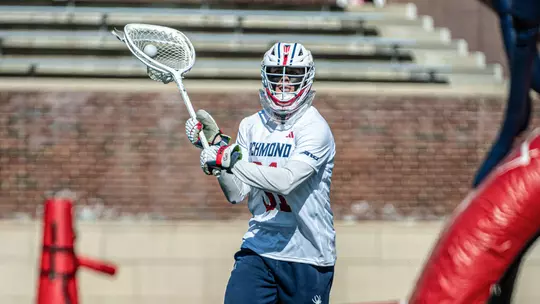 Richmond goalie Connor Knight during the Spiders' 14-10 win over Georgetown on March 7, 2026