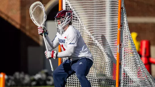 Connor Knight during Richmond's season opener against Robert Morris on Feb. 7, 2026