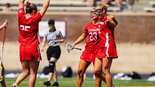 WLAX celebrating after goal
