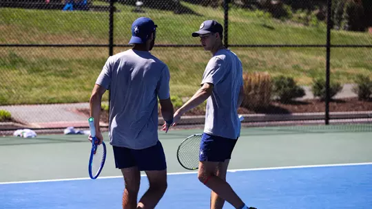 Cole Beashear and Davis Wiley after winning a doubles point