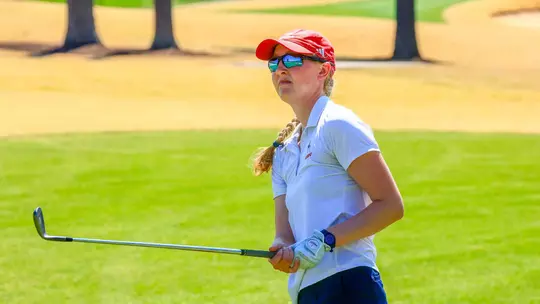 Addie Doroh holds her follow through after a wedge shot