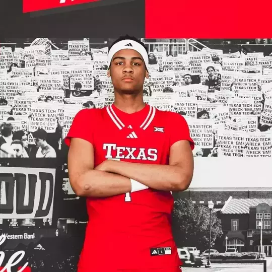 Treaton Hall poses during his official visit to Texas Tech.