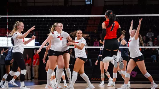 VB team celebration vs Gonzaga - 1009
