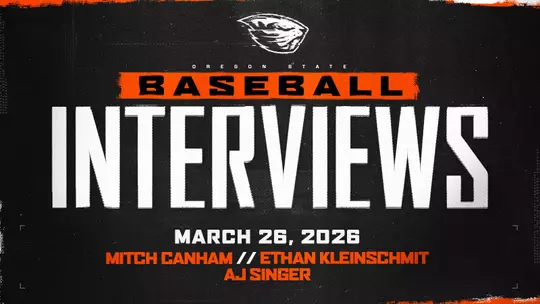 Oregon State graphic for interviews on March 26, 2026