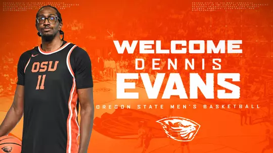Graphic welcoming Dennis Evans to Oregon State