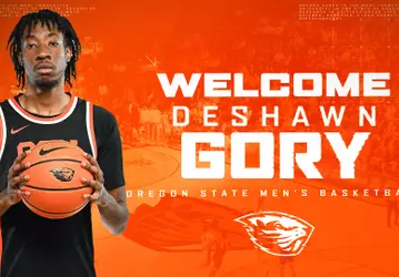 Graphic Depicting DeShawn Gory, welcoming him to Oregon State