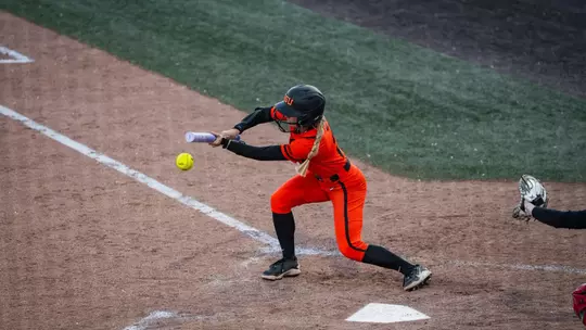 Camrynn Gordon bunts the ball.