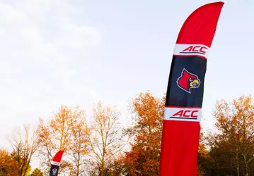 Louisville flag at the 2025 ACC Cross Country Championships