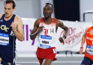 Geoffrey Kirwa races the men's 3000m at the 2025 ACC Indoor Championship