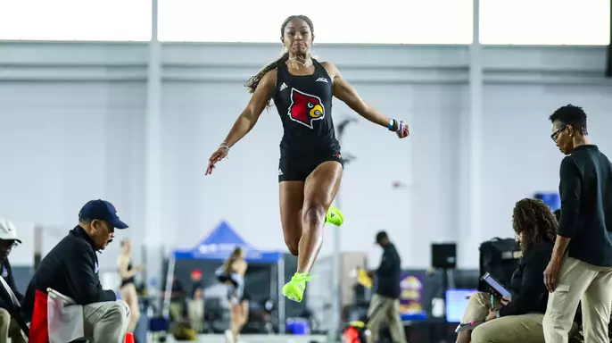 Synclair Savage wins the women's long jump at the 2026 Rod McCravy Memorial Invitational