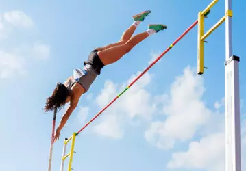 Ashley Callahan pole vaults at the 2025 ACC Outdoor Championships