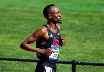 Geoffrey Kirwa races the 3000m steeplechase at the 2025 NCAA Outdoor Championships