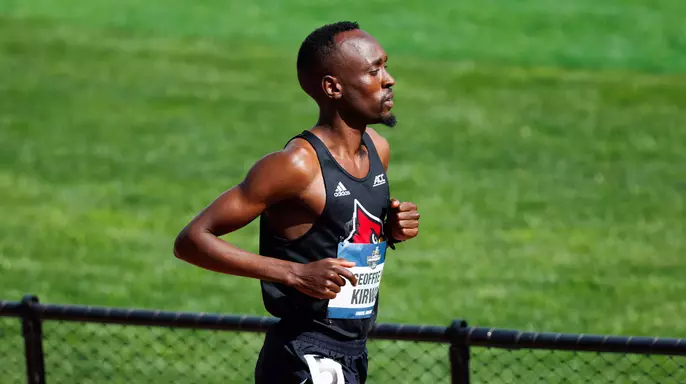Geoffrey Kirwa races the 3000m steeplechase at the 2025 NCAA Outdoor Championships