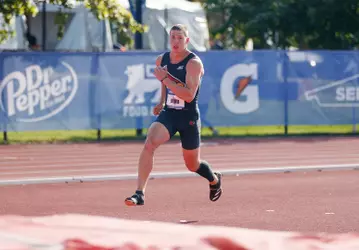 KJ Byrd competes in the high jump at the 2026 ACC Outdoor Championships
