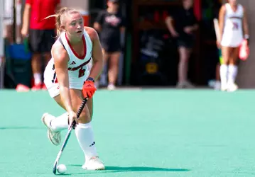 Tatum Kroon with the ball in the game against iowa