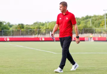 John Michael Hayden walks out onto the pitch