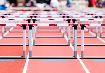 Stock photo of hurdles at the 2026 ACC Outdoor Championships