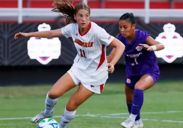 Amelia Swinarski defending the ball during the game against Clemson at the Dr. Mark and Cindy Lynn stadium on September 19, 2025.