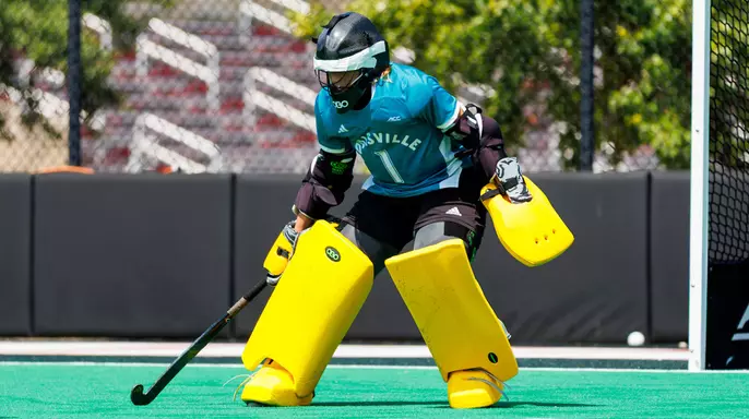 Emily Young prepares for a shootout against Miami (Ohio)