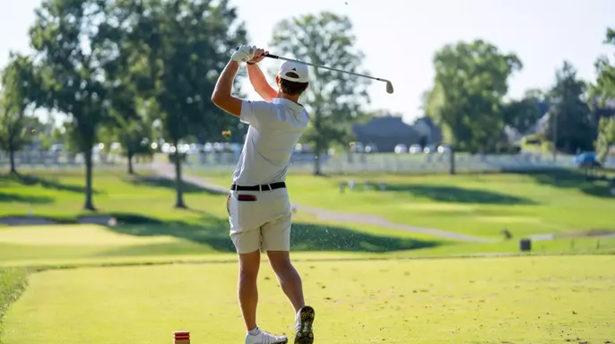 Brady Smith teeing off at Bearcat Invitational