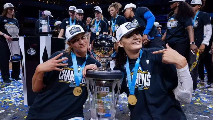 Lauren Betts_Sienna Betts_Big Ten Tournament Celebration (March 8, 2026)