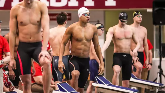 BLOOMINGTON, IN - FEBRUARY 29, 2020 - Brandon Hamblin of the Indiana Hoosiers during the Big Ten Championships at Counsilman-Billingsley Aquatic Center in Bloomington, IN. Photo By Xavier Daniels/Indiana Athletics