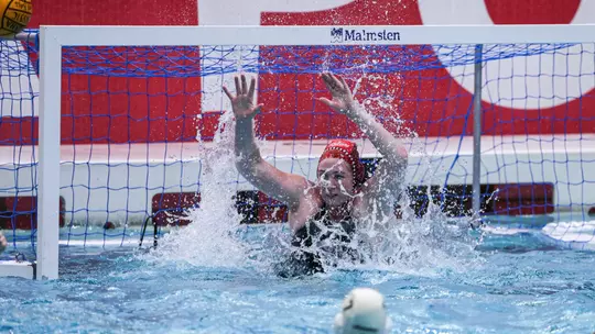 BLOOMINGTON, IN - January 25, 2025 - goalkeeper Jasmine Higgs #1 of the Indiana Hoosiers during the match between the California State University Northridge Matadors and the Indiana Hoosiers at Counsilman-Billingsley Aquatics Center in Bloomington, IN. Photo By Dani Meersman/Indiana Athletics