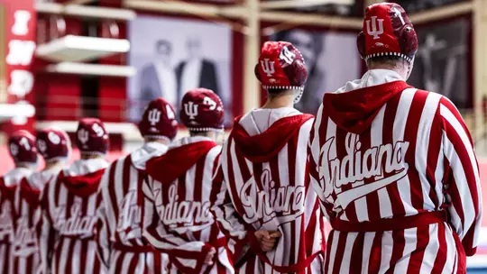 BLOOMINGTON, IN - January 26, 2025 - goalkeeper Jasmie Higgs #1 of the Indiana Hoosiers during the game between the University of California, Santa Barbara Gauchos and the Indiana Hoosiers at the Student Recreational Sports Center in Bloomington, IN. Photo By Grace Urbanski/Indiana Athletics