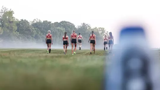 BLOOMINGTON, IN - September 18, 2025 - The Indiana Hoosiers Cross Country Team during practice at IU Championship Cross County Course in Bloomington, IN. Photo By Spencer Meyer/Indiana Athletics