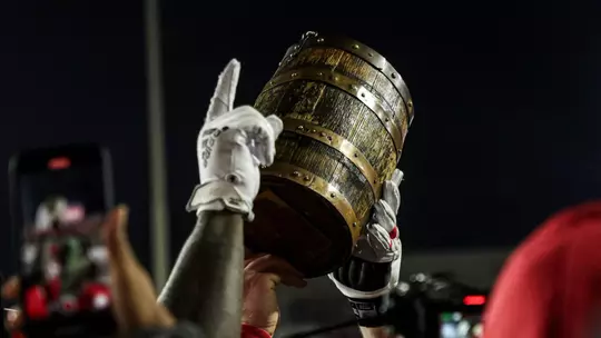 BLOOMINGTON, IN - November 30, 2024 - Oaken Bucket during the game between the Purdue Boilermakers and the Indiana Hoosiers at Memorial Stadium in Bloomington, Indiana. Photo By Dani Meersman/Indiana Athletics
