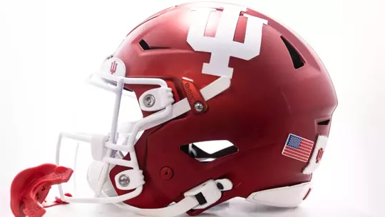 BLOOMINGTON, IN - September 20, 2025 - helmet before the game between the Illinois Fighting Illini and the Indiana Hoosiers at Merchants Bank Field at Memorial Stadium in Bloomington, IN. Photo By Dani Meersman/Indiana Athletics