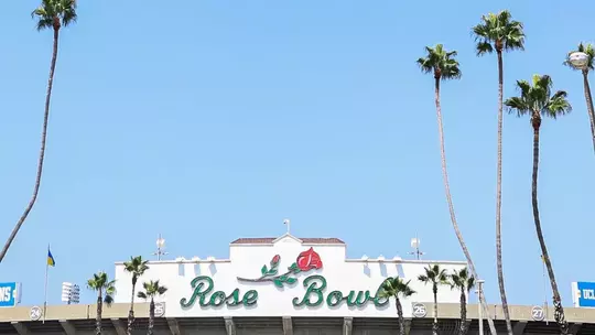 PASADENA, CA - September 14, 2024 - Rose Bowl Stadium before the game between the UCLA Bruins and the Indiana Hoosiers at the Rose Bowl Stadium in Pasadena, California. Photo By Trent Barnhart/Indiana Athletics