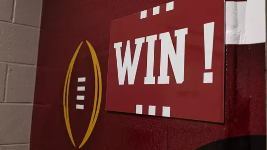 ATLANTA, GA - January 09, 2026 - WIN sign before the Peach Bowl game between the Oregon Ducks and the Indiana Hoosiers at Mercedes-Benz Stadium in Atlanta, GA. Photo By Dani Meersman/Indiana Athletics