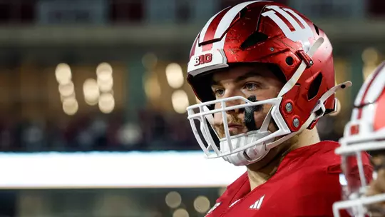 BLOOMINGTON, IN - September 25, 2026 - offensive lineman Carter Smith #65 of the Indiana Hoosiers during the game between the Northwestern Wildcats and the Indiana Hoosiers at Merchants Bank Field at Memorial Stadium in Bloomington, IN. Photo By Dani Meersman/Indiana Athletics