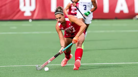 BLOOMINGTON, IN - October 16, 2026 - forward/midfielder Theresa Ricci #27 of the Indiana Hoosiers during the game between Northwestern and the Indiana Hoosiers at Deborah Tobias Field in Bloomington, IN. Photo By Sophia Kaplan/ Indiana Athletics