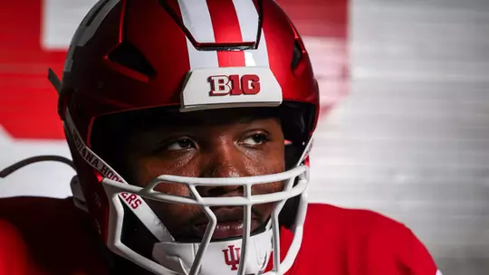 BLOOMINGTON, IN - June 22, 2026 - defensive lineman Tyrique Tucker #95 of the Indiana Hoosiers during production week at John Mellencamp Pavilion in Bloomington, IN. Photo By Kate Petersen/Indiana Athletics