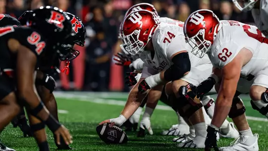 BLOOMINGTON, IN - October 03, 2026 - offensive lineman Bray Lynch #74 of the Indiana Hoosiers during the game between the Rutgers Scarlet Knights and the Indiana Hoosiers at SHI Stadium in Piscataway, NJ. Photo By Dani Meersman/Indiana Athletics