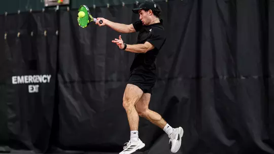 Braeden Gelletich during the meet between the UCLA Brins and the Indiana Hoosiers at IU Tennis Center in Bloomington, IN.