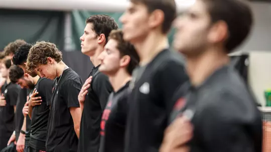 Aidan Atwood during the meet between the UCLA Brins and the Indiana Hoosiers at IU Tennis Center in Bloomington, IN.