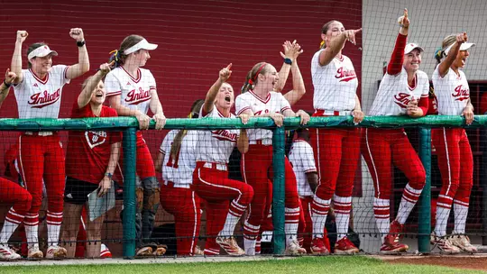 Indiana Softball Dugout | Celebration