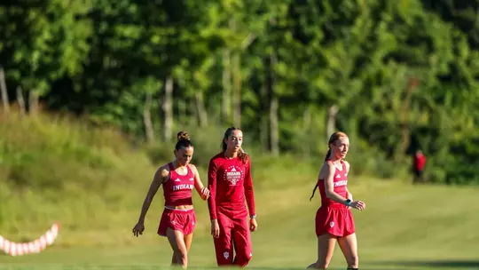 BLOOMINGTON, IN - August 29, 2025 - The Indiana Hoosiers Cross Country Team during the Sam Bell Invitational at IU Championship Cross County Course in Bloomington, IN. Photo By \202#2\