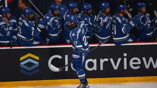 Image related to Stitz nets game winner in 3-2 victory at Robert Morris