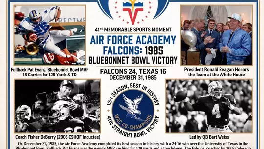 Image related to Air Force’s Bluebonnet Bowl win over Texas named 41st most memorable sports moment in Colorado history